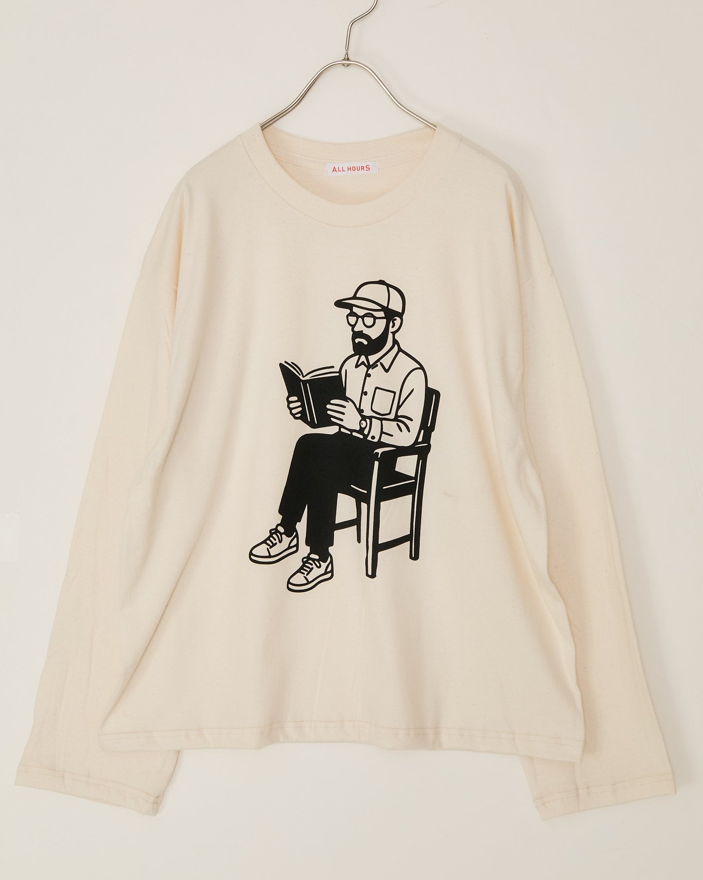 6.0オンス 長袖Ｔシャツ-BOOK LOVER- AH510-0101 /ALLHOURS ｵｰﾙｱﾜｰｽﾞ
