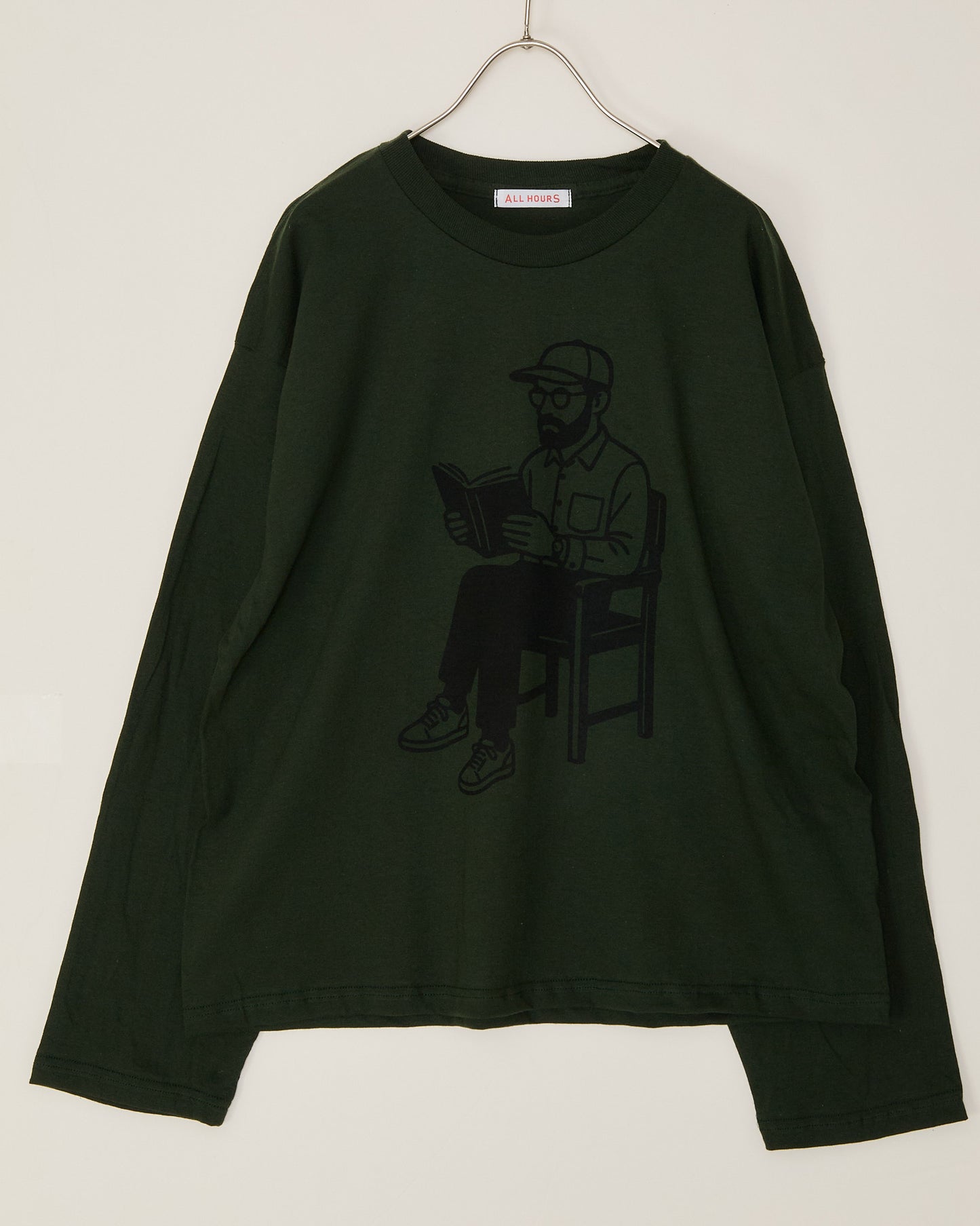 6.0オンス 長袖Ｔシャツ-BOOK LOVER- AH510-0101 /ALLHOURS ｵｰﾙｱﾜｰｽﾞ