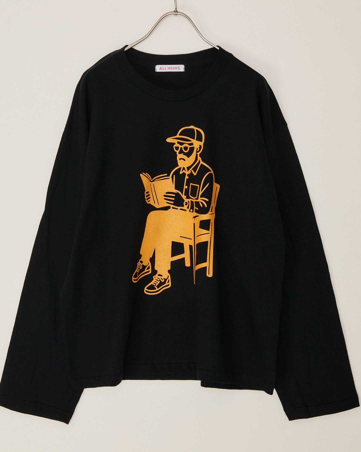 6.0オンス 長袖Ｔシャツ-BOOK LOVER- AH510-0101 /ALLHOURS ｵｰﾙｱﾜｰｽﾞ