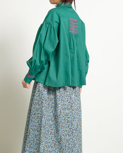 A VIEW FROM HERE FAIRTRADE COTTON × SMOCKING REGULER SHIRTS SJI-22061101