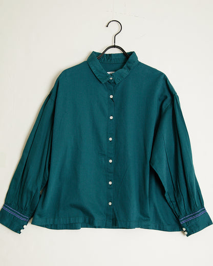 A VIEW FROM HERE FAIRTRADE COTTON × SMOCKING REGULER SHIRTS SJI-22061101