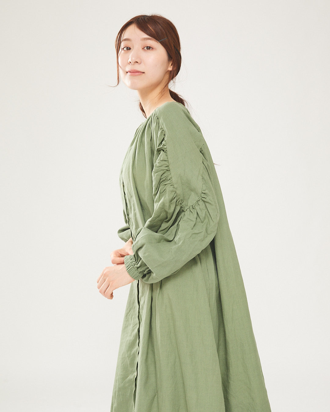 LILOU+LILY COTTON/WOOL garment dyed ONE-PIECE DRESS 2403YJ-0802