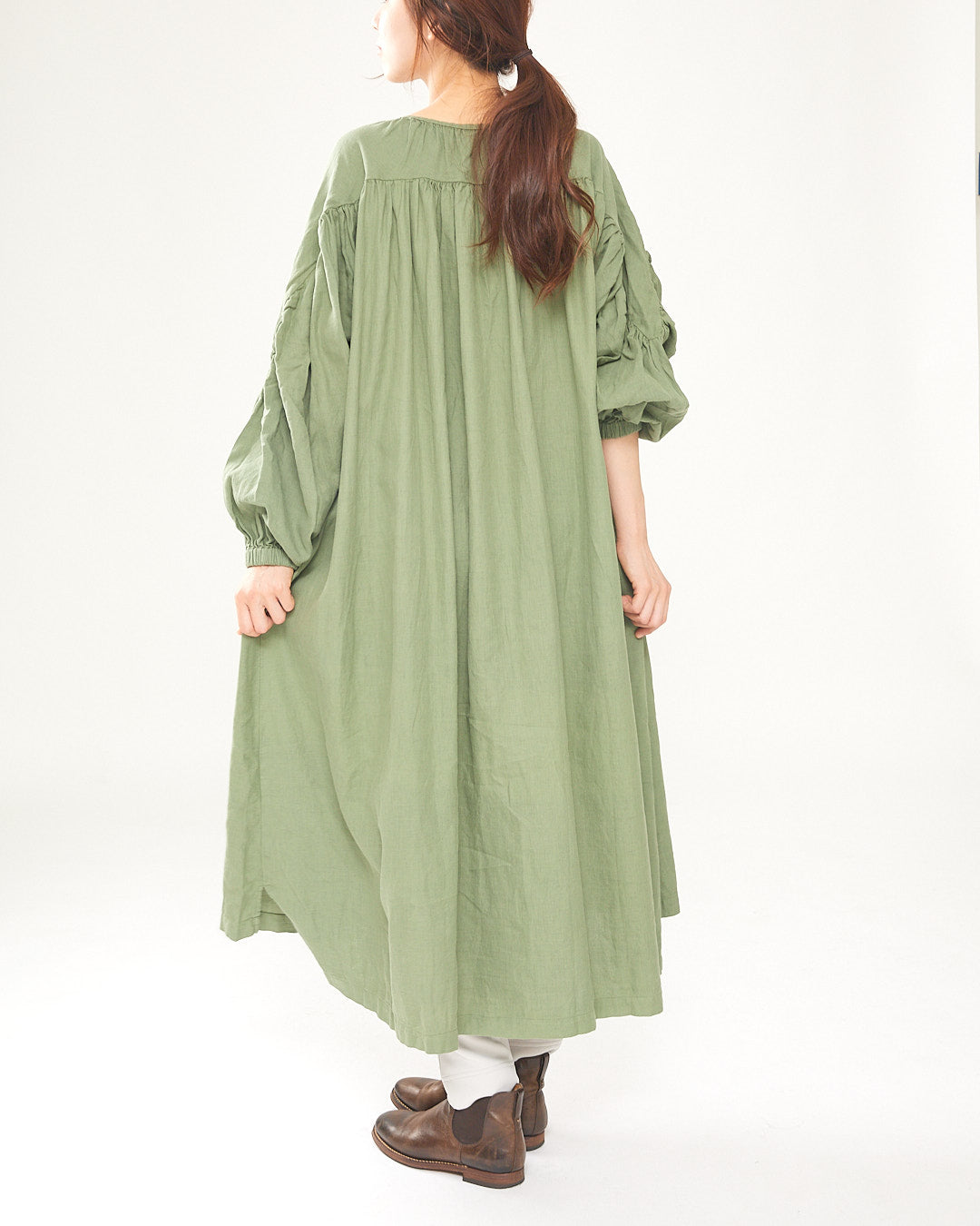 LILOU+LILY COTTON/WOOL garment dyed ONE-PIECE DRESS 2403YJ-0802