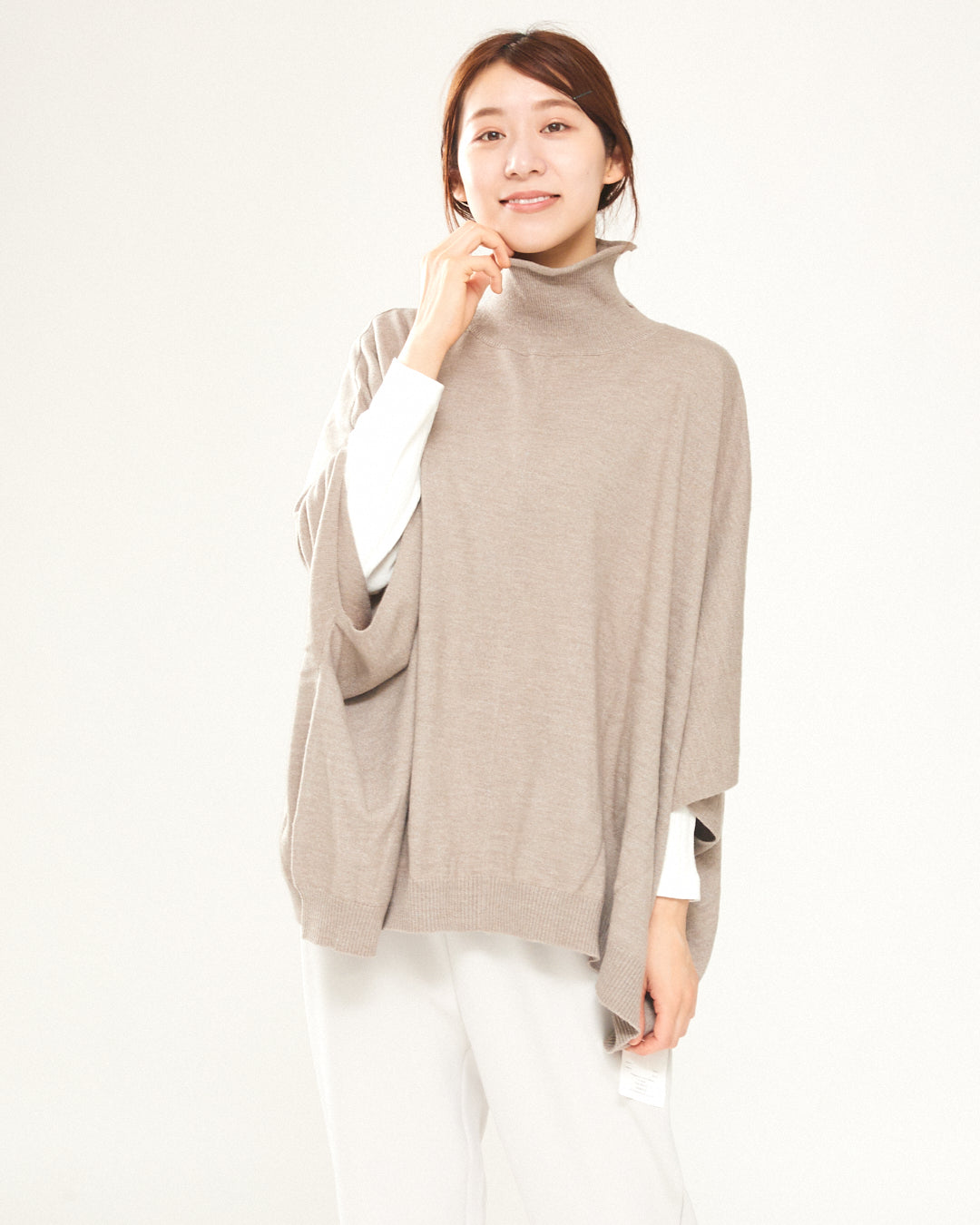 LILOU+LILY HIGH GAUGE KNIT CAPE 2403YO-0817