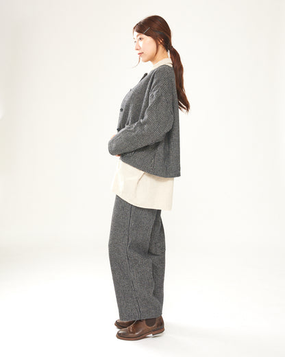 LILOU+LILY RECYCLE WOOL tweed pinhead STRAIGHT PANTS　2403YJ-0810