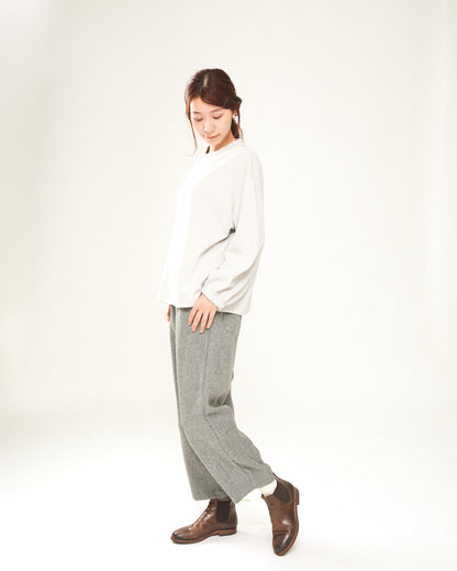 LILOU+LILY TUMUGITO melange pinhead RELAX PANTS 2403YJ-0711