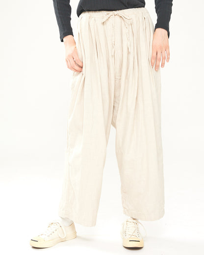 LILOU+LILY COTTON/WOOL garment dyed WIDE COCOON PANTS 2403YJ-0803