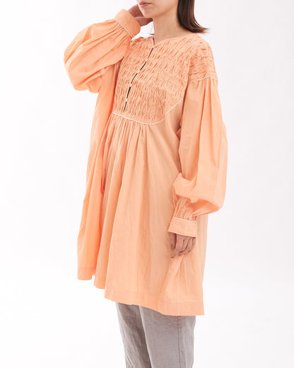 FAIRTRADE COTTON-SMOCKING TUNIC BLOUSES SJ-23061228 /LILOU&LILY ﾘﾙｱﾝﾄﾞﾘﾘｰ