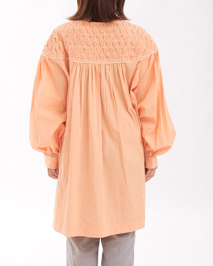 FAIRTRADE COTTON-SMOCKING TUNIC BLOUSES SJ-23061228 /LILOU&LILY ﾘﾙｱﾝﾄﾞﾘﾘｰ