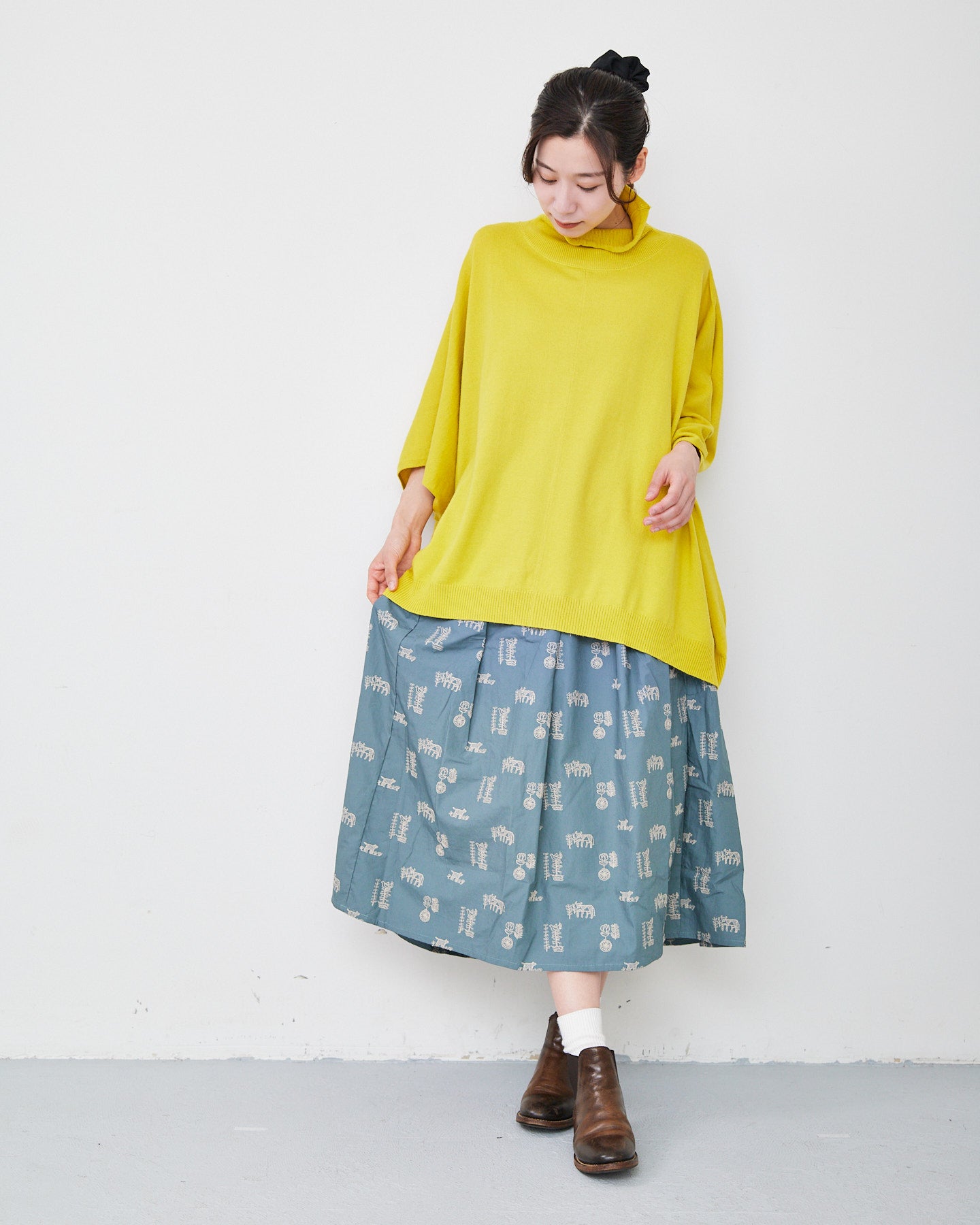 LILOU+LILY 50TYPEWRITER EMBROIDERY SKIRT PM2503-2