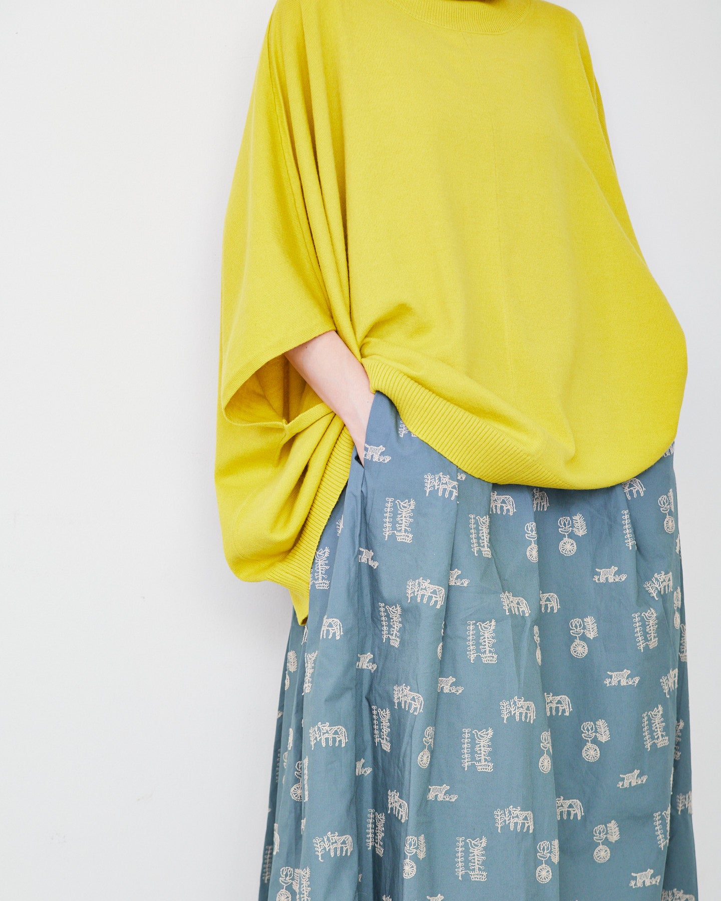 LILOU+LILY 50TYPEWRITER EMBROIDERY SKIRT PM2503-2