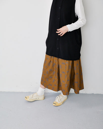 LILOU+LILY 50TYPEWRITER EMBROIDERY SKIRT PM2503-2