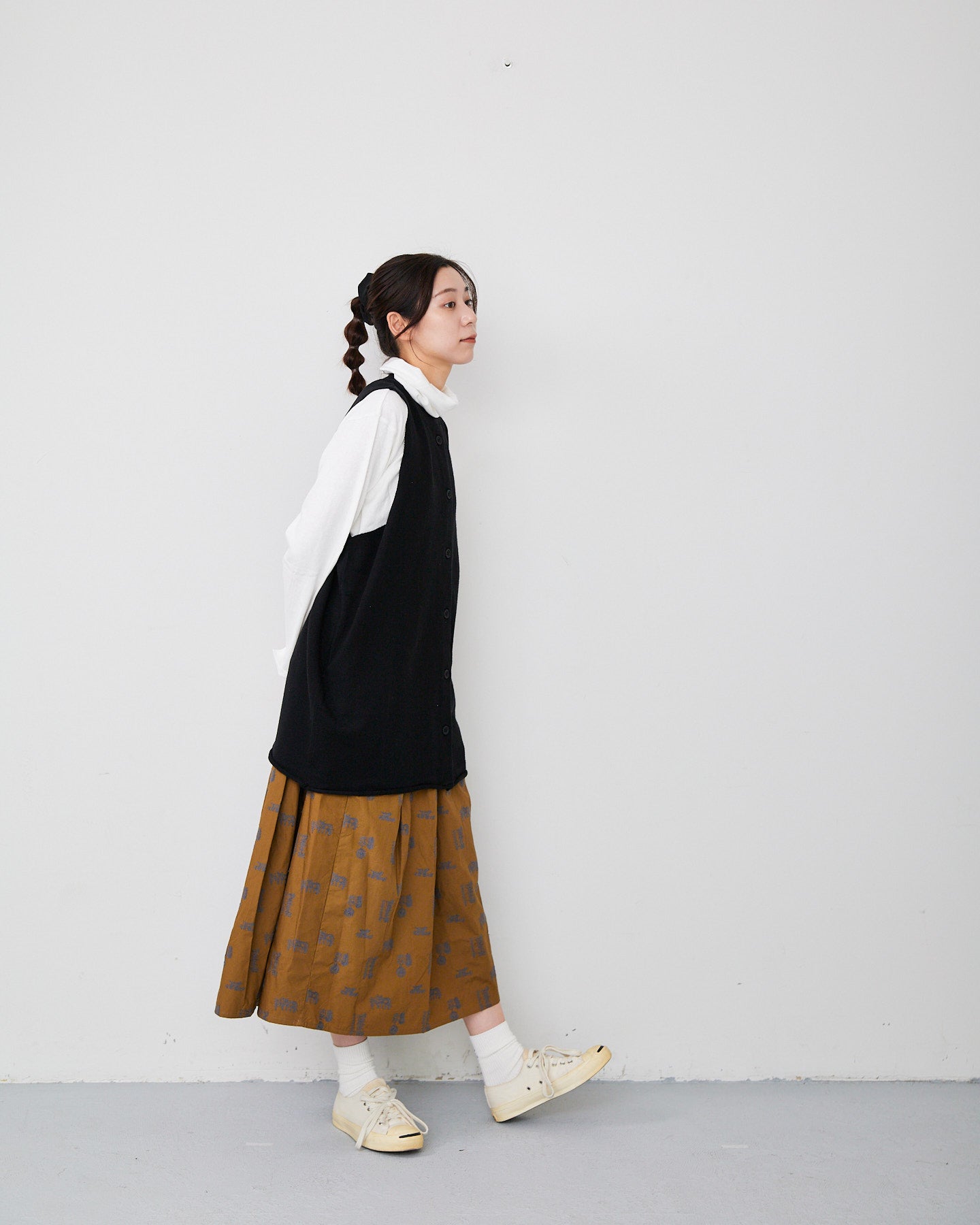 LILOU+LILY 50TYPEWRITER EMBROIDERY SKIRT PM2503-2