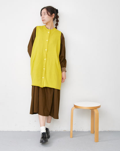 LILOU+LILY HIGHT GAUGE KNIT LONG VEST 2405YO-0919