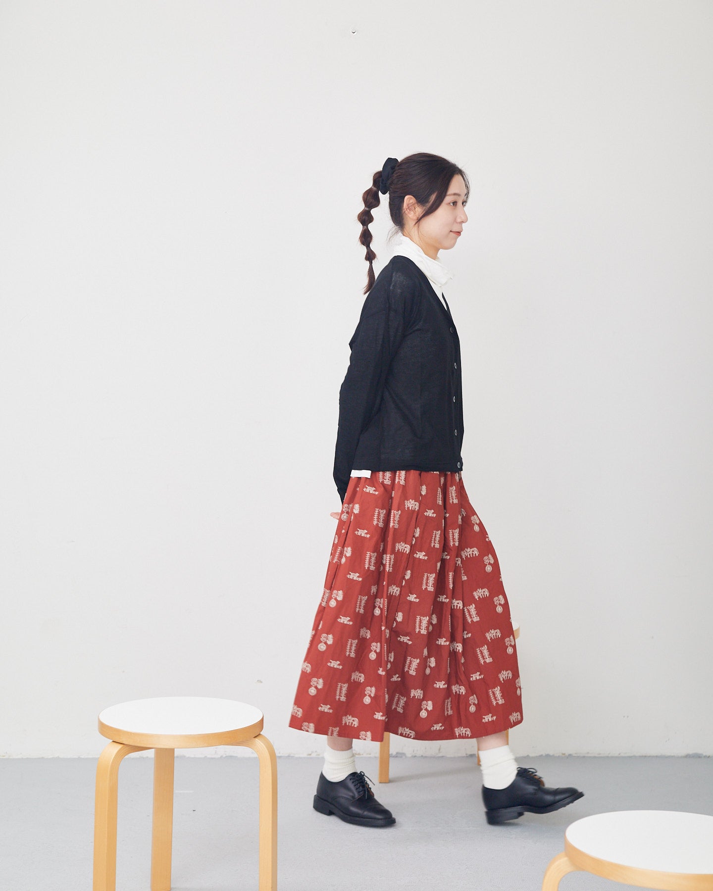 LILOU+LILY 50TYPEWRITER EMBROIDERY SKIRT PM2503-2