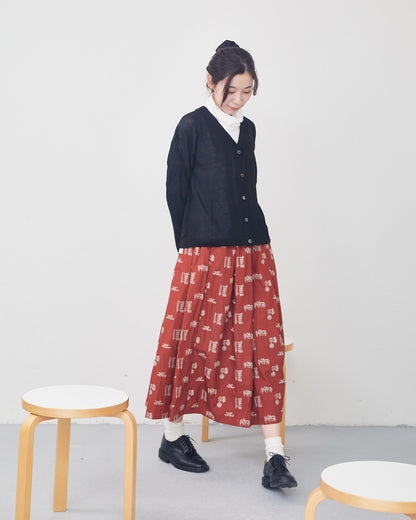 LILOU+LILY 50TYPEWRITER EMBROIDERY SKIRT PM2503-2