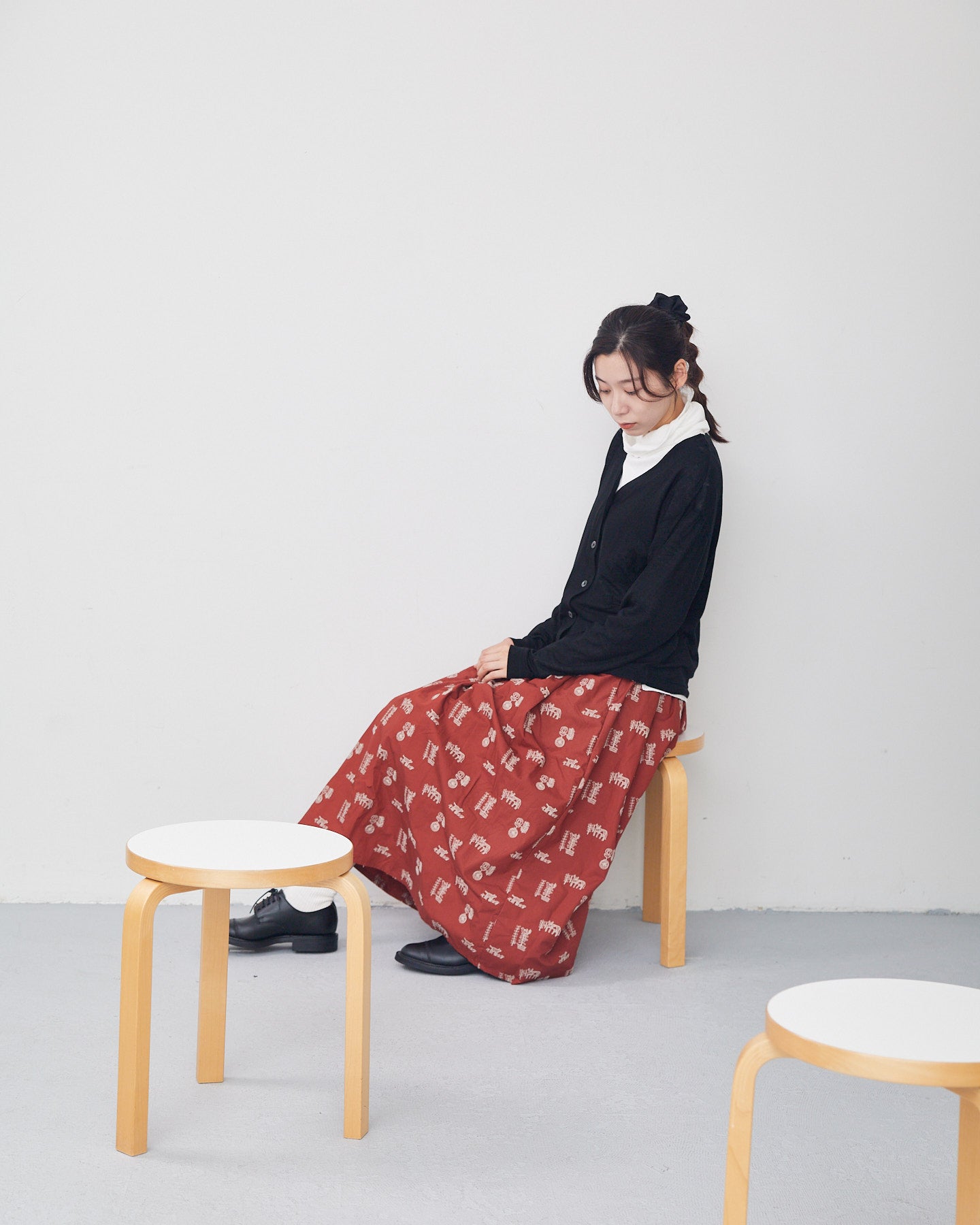 LILOU+LILY 50TYPEWRITER EMBROIDERY SKIRT PM2503-2