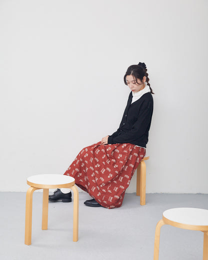 LILOU+LILY 50TYPEWRITER EMBROIDERY SKIRT PM2503-2