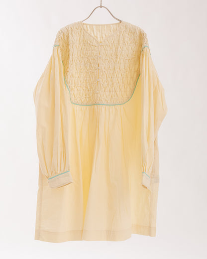 FAIRTRADE COTTON-SMOCKING TUNIC BLOUSES SJ-23061228 /LILOU&LILY ﾘﾙｱﾝﾄﾞﾘﾘｰ