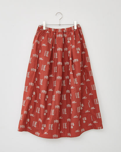 LILOU+LILY 50TYPEWRITER EMBROIDERY SKIRT PM2503-2