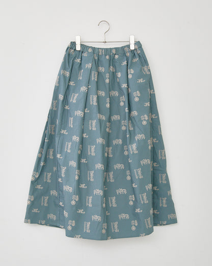 LILOU+LILY 50TYPEWRITER EMBROIDERY SKIRT PM2503-2