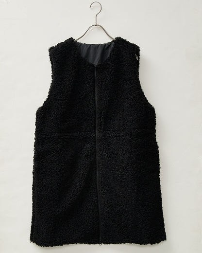 LILOU+LILY BOA/NYLON REVERSIBLE LONG VEST 2507YJ-1114