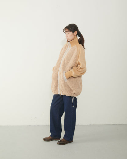 LILOU+LILY BOA/NYLON HALF COAT 2507YJ-1115