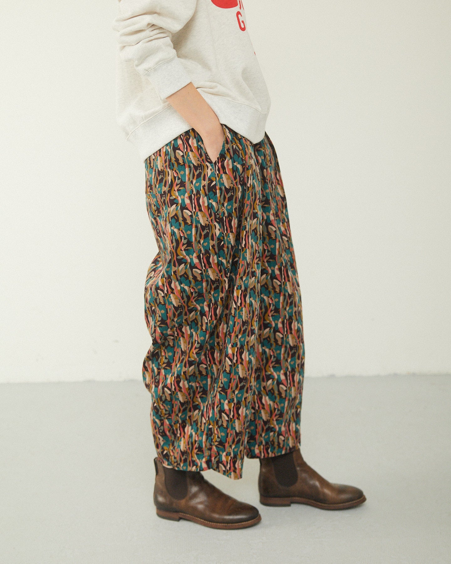 LILOU+LILY LIBERTY FLOWER PRINT WIDE COCOON PANTS 2505YJ-0913