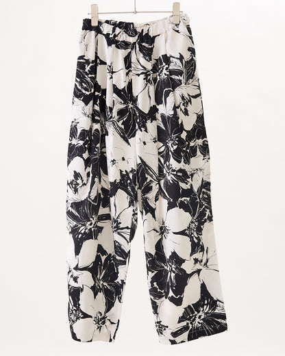 COTTON RAYON WIDE TUCK PANTS 2409YJ-0225 /LILOU&LILY ﾘﾙｱﾝﾄﾞﾘﾘｰ