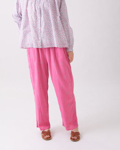 A VIEW FROM HERE CRAPE EMBROIDERY PANTS SJ-24090322