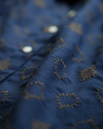 LILOU+LILY COTTON WOOL EMBROIDERY WIDE BLOUSES 2505YJ-1006