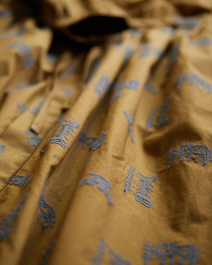 LILOU+LILY 50TYPEWRITER EMBROIDERY ONE-PIECE DRESS 2503FP-0805