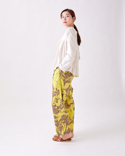 COTTON RAYON WIDE TUCK PANTS 2409YJ-0225 /LILOU&LILY ﾘﾙｱﾝﾄﾞﾘﾘｰ