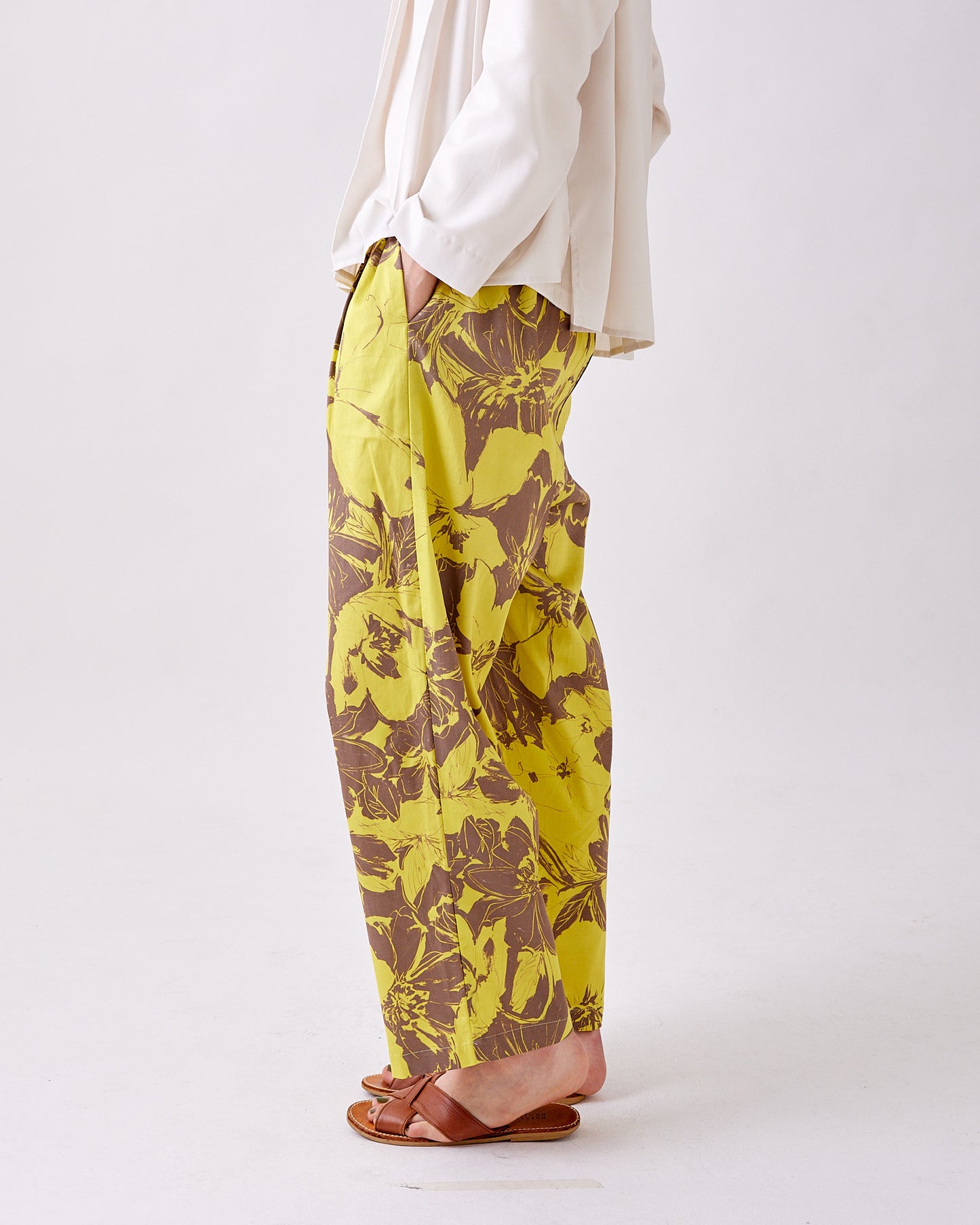 COTTON RAYON WIDE TUCK PANTS 2409YJ-0225 /LILOU&LILY ﾘﾙｱﾝﾄﾞﾘﾘｰ