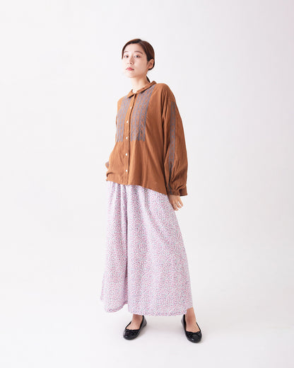A VIEW FROM HERE CRAPE EMBROIDERY SHIRTS SJ-24090320