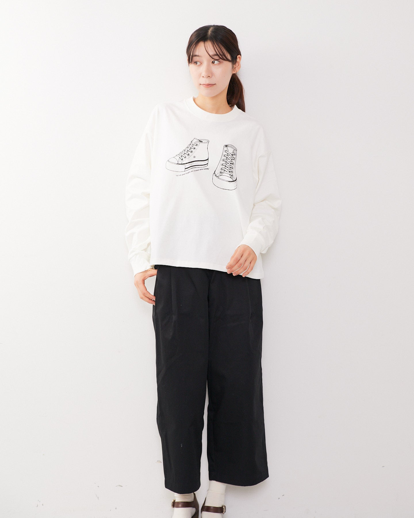 8.1オンス ヘビーコットン長袖Ｔシャツ~SHOES~ AH508-1005 /ALLHOURS ｵｰﾙｱﾜｰｽﾞ