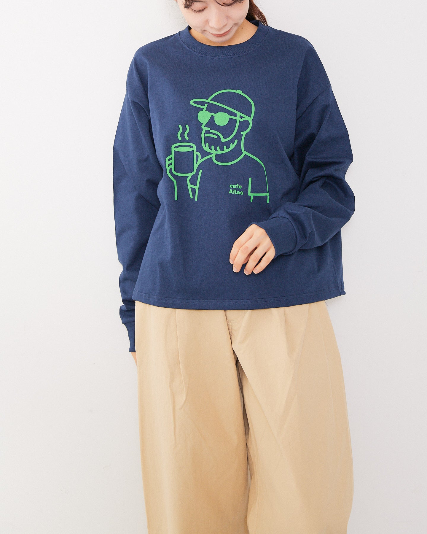 8.1オンスヘビーコットン長袖Ｔシャツ~YURU OJI~ AH508-1006 /ALLHOURS ｵｰﾙｱﾜｰｽﾞ