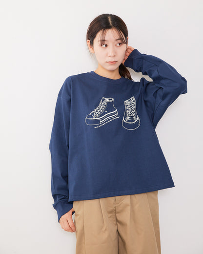 8.1オンス ヘビーコットン長袖Ｔシャツ~SHOES~ AH508-1005 /ALLHOURS ｵｰﾙｱﾜｰｽﾞ