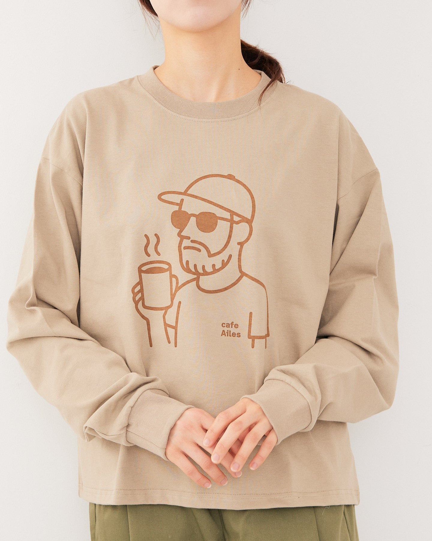8.1オンスヘビーコットン長袖Ｔシャツ~YURU OJI~ AH508-1006 /ALLHOURS ｵｰﾙｱﾜｰｽﾞ