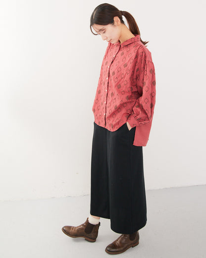 LILOU+LILY COTTON WOOL EMBROIDERY WIDE BLOUSES 2505YJ-1006