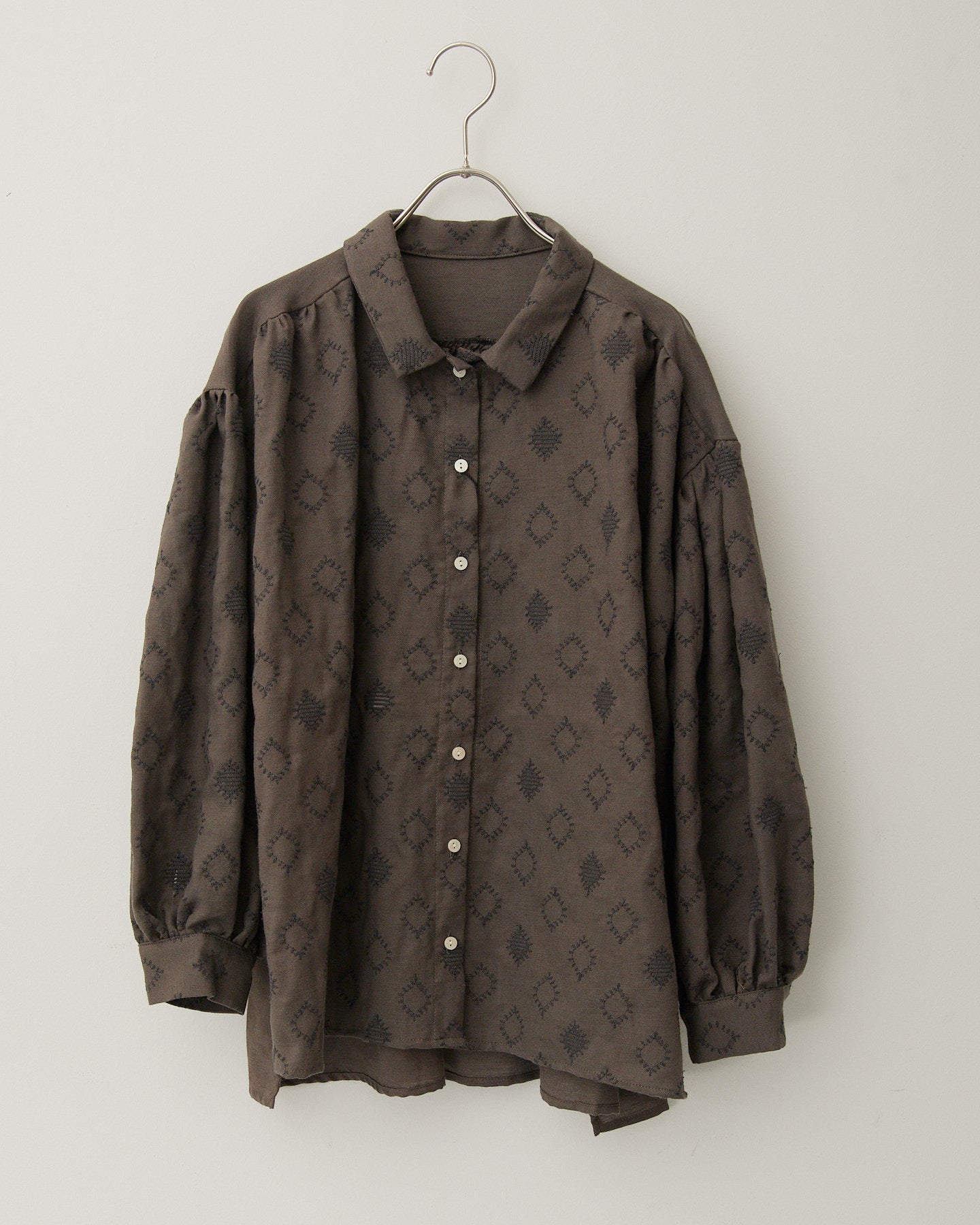 LILOU+LILY COTTON WOOL EMBROIDERY WIDE BLOUSES 2505YJ-1006