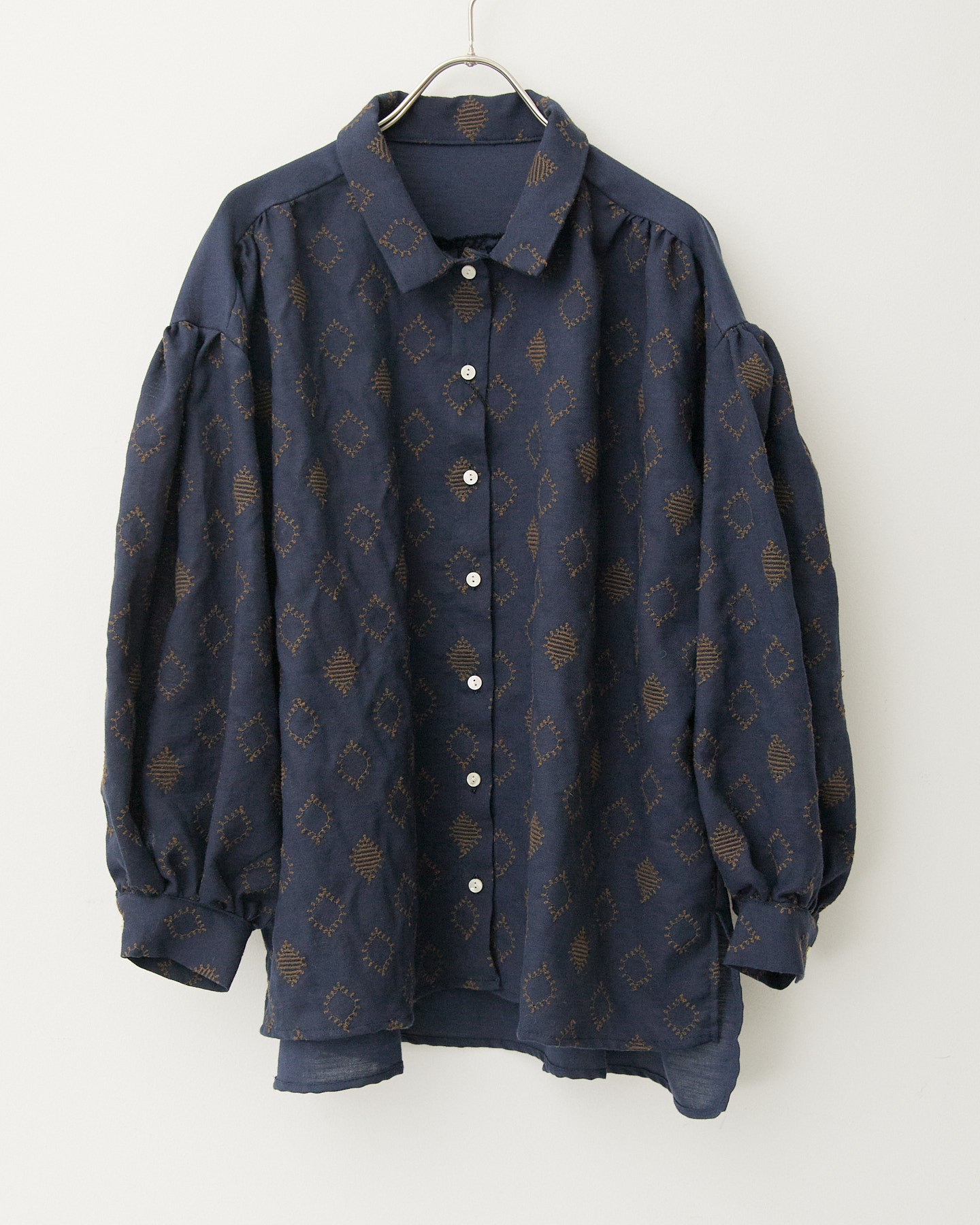 LILOU+LILY COTTON WOOL EMBROIDERY WIDE BLOUSES 2505YJ-1006