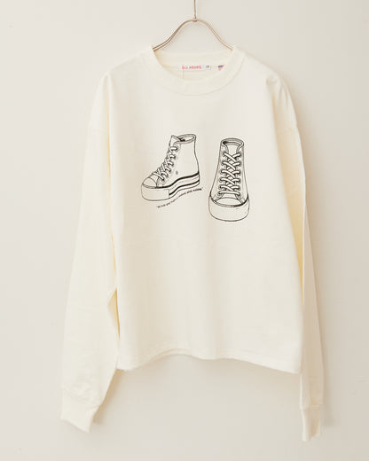 8.1オンス ヘビーコットン長袖Ｔシャツ~SHOES~ AH508-1005 /ALLHOURS ｵｰﾙｱﾜｰｽﾞ