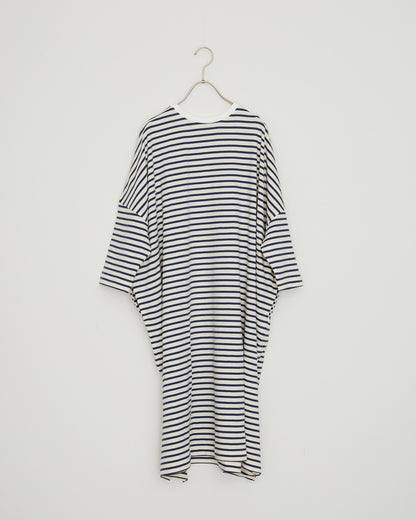 LILOU+LILY 30/1BORDER 6TH SLEEVE TEE ONE-PIECE DRESS 2501TS-0520