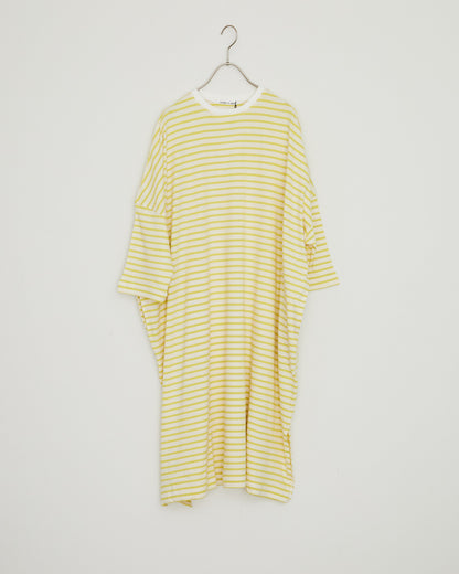 LILOU+LILY 30/1BORDER 6TH SLEEVE TEE ONE-PIECE DRESS 2501TS-0520
