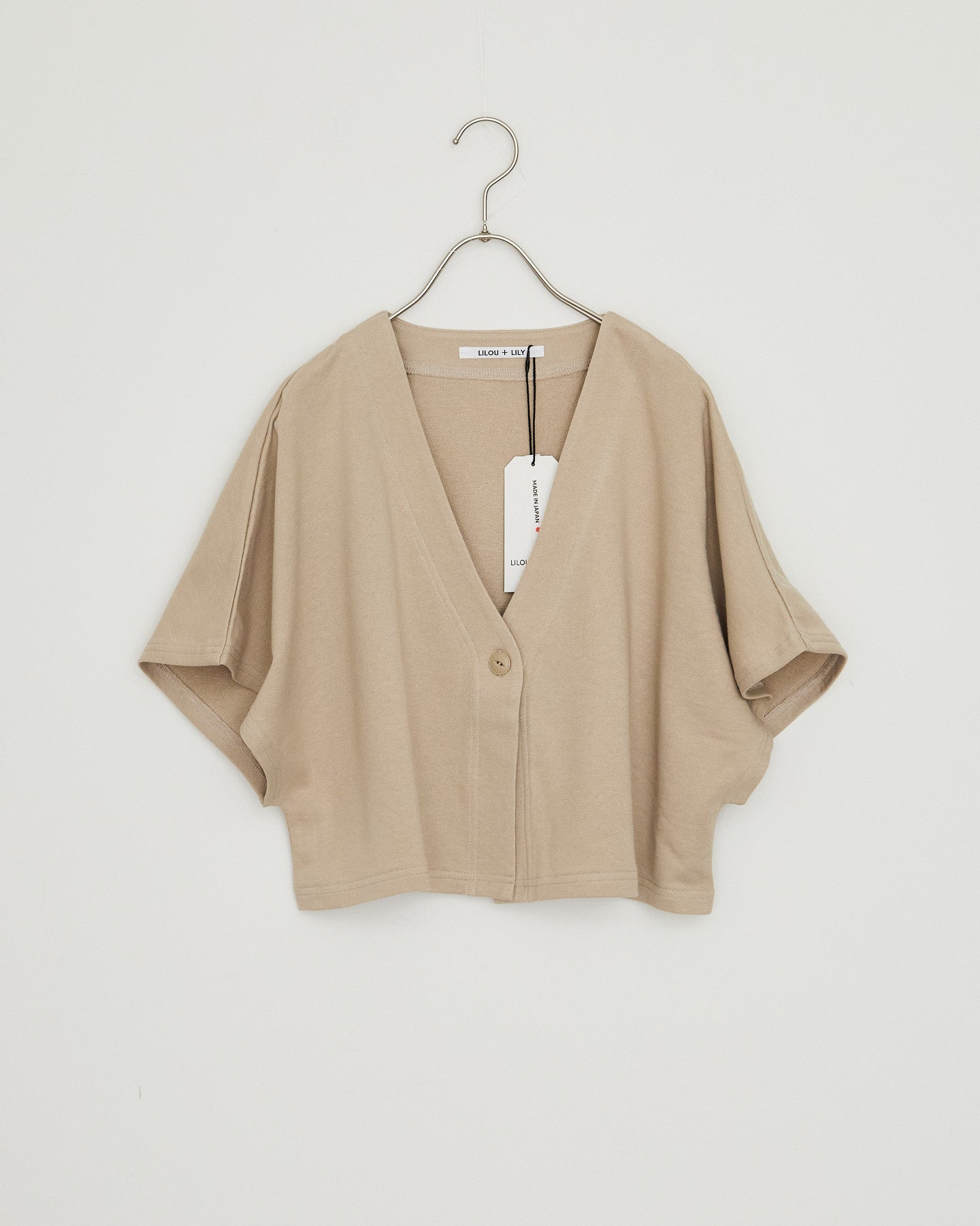 LILOU+LILY 40/20 MINI SWEAT FRENCH SLEEVE CARDIGAN 2501TS-0521