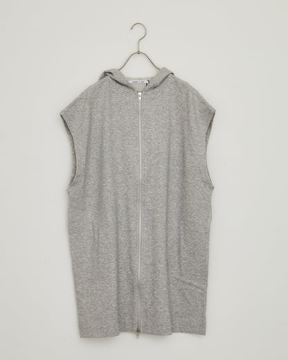 LILOU+LILY 40/20 MINI SWEAT HOODED LONG VEST 2501TS-0522