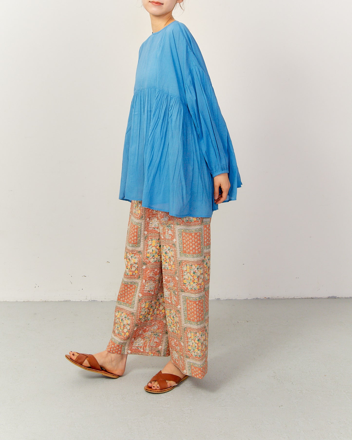 80's Voile WIDE BLOUSES 2601GH-0501 / LILOU&LILY ﾘﾙｱﾝﾄﾞﾘﾘｰ