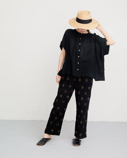 LILOU+LILY 30COTTON WAVY VOILE WIDE GATHER BLOUSES 2501FP-0403