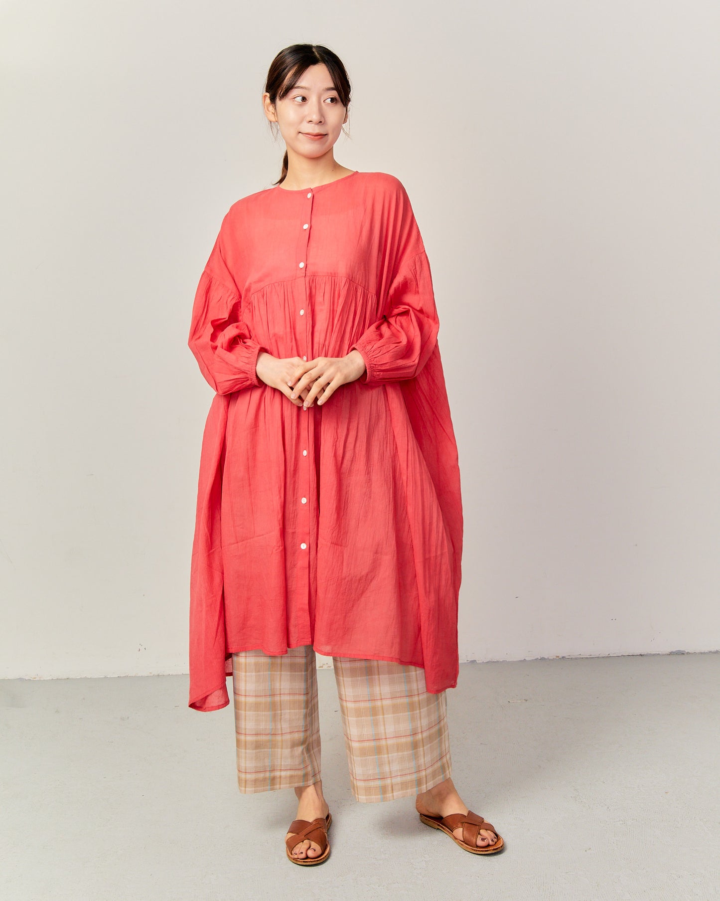 80's Voile WIDE TUNIC ONE-PIECE 2601GH-0502 / LILOU&LILY ﾘﾙｱﾝﾄﾞﾘﾘｰ